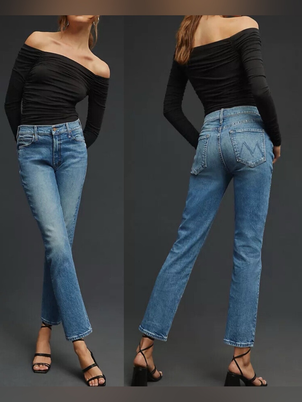 MOTHER Mid Rise Dazzler Ankle Jeans in We The Animals Light Blue Wash